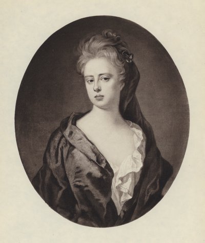 Sarah Jennings, hertiginna av Marlborough (litho) av Godfrey (after) Kneller