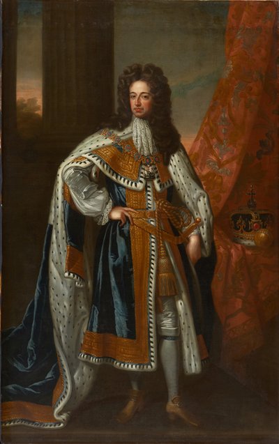Statligt porträtt av kung William III (olja på duk) av Godfrey (studio of) Kneller