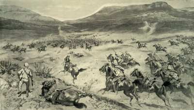 "The Last Stand Made By the Boers Before Kimberley-charge of British Cavalry", 1900 av Godfrey Douglas Giles