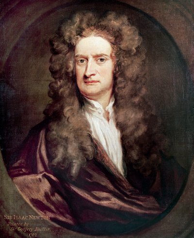 Porträtt av Isaac Newton (1642-1727), engelsk matematiker, fysiker och astronom, målning av Godfrey Kneller (1646-1723) av Godfrey Kneller