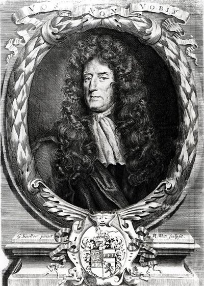 Porträtt av Sir Roger LEstrange (1616-1704) av Godfrey after Kneller