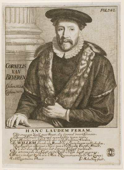 Porträtt av Cornelis Beveren, borgmästare i Dordrecht av Godfried Schalcken