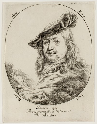 Porträtt av målaren Gerard Dou av Godfried Schalcken