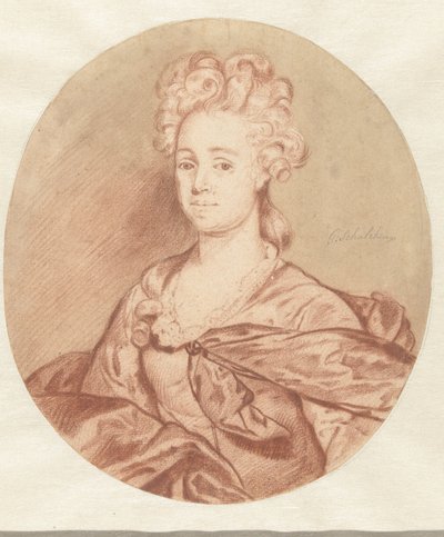 Porträtt av en okänd kvinna, i oval av Godfried Schalcken