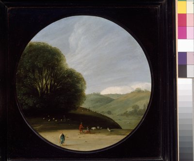 Landskap med pastorala figurer, ca. 1615 - 1638 (olja på koppar) av Goffredo Wals