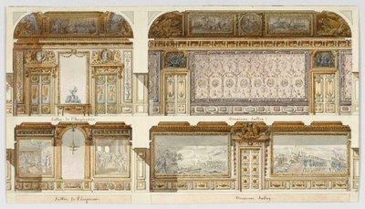 Inredningsprojekt för kejsarens och kejsarinnans lägenheter på slottet i Versailles. av Gondoin