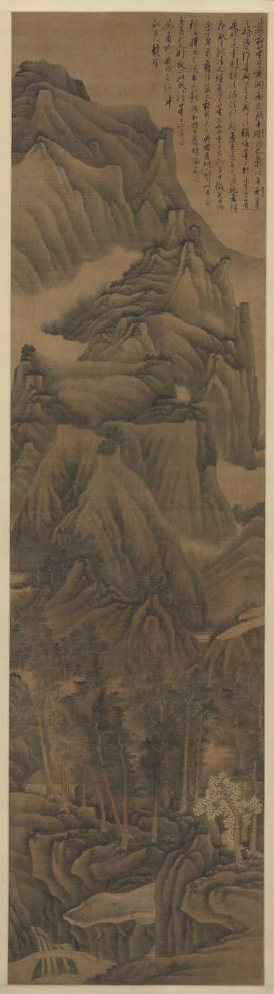 Landskap i stil med Dong Yuan och Juran, ca. 1650. av Gong Xian