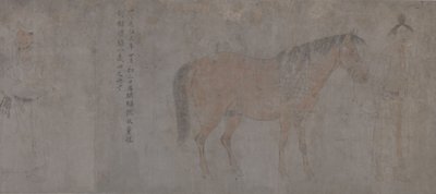 Detalj av Five Tribute Horses (bläck och färg på papper) av Gonglin Li