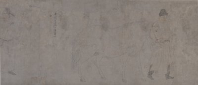 Detalj av Five Tribute Horses (bläck och färg på papper) av Gonglin Li