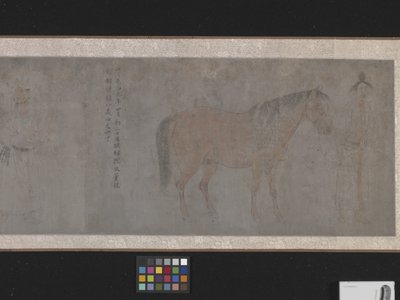 Five Tribute Horses (bläck och färg på papper) av Gonglin Li