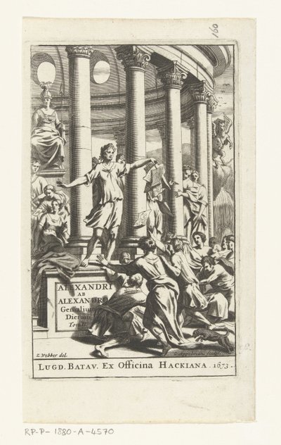 Titelsida för Alexander ab Alexander, Genialium dierum, deel 2, 1673 av Gonsales Appelmans (attributed to)