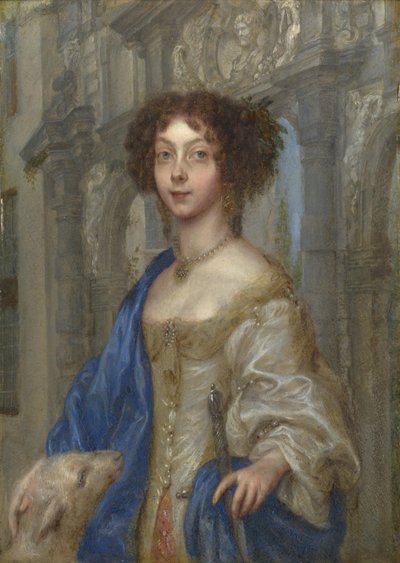 Porträtt av en kvinna som Saint Agnes, ca. 1680. av Gonzales Coques