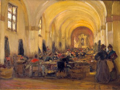 Tobaksfabrik i Sevilla (oljemålning) av Gonzalo Bilbao Martinez