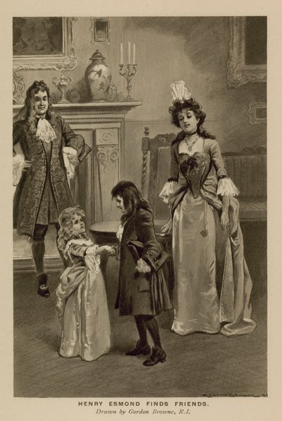 Illustration för The History of Henry Esmond av Thackeray (litho) av Gordon Frederick (after) Browne