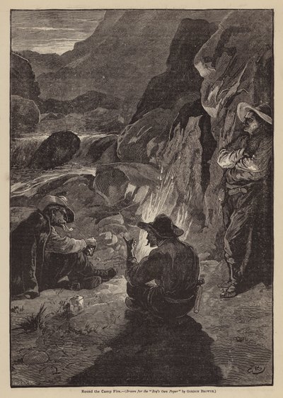 Runt lägerelden (litografi) av Gordon Frederick (after) Browne