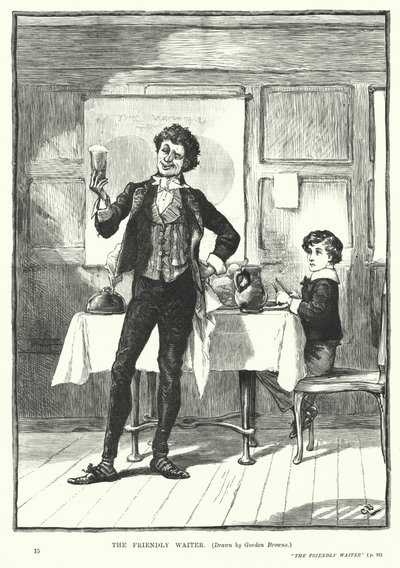 Den vänliga servitören (gravyr) av Gordon Frederick (after) Browne