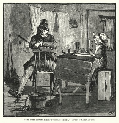 Den lilla tjänaren behövde ingen andra budgivning (gravyr) av Gordon Frederick (after) Browne