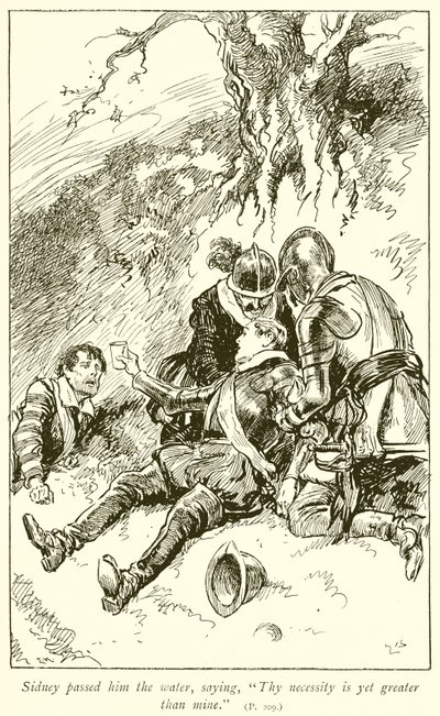 Sir Philip Sidneys död av Gordon Frederick Browne