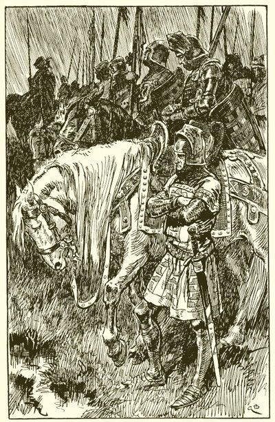 Engelsmän som väntar på morgonen för slaget vid Agincourt av Gordon Frederick Browne