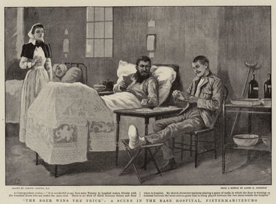 Boern vinner tricket, en scen på bas-sjukhuset i Pietermaritzburg av Gordon Frederick Browne