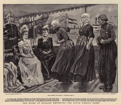 Drottningen av Holland granskar den holländska fiskeflottan av Gordon Frederick Browne