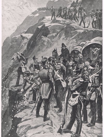The Retreat to Corunna: Hurling the Silver down the Mountainside, illustration från 