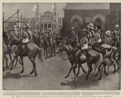 General Ian Hamiltons truppers återkomst till Pretoria, mars innan Lord Roberts av Gordon Frederick Browne