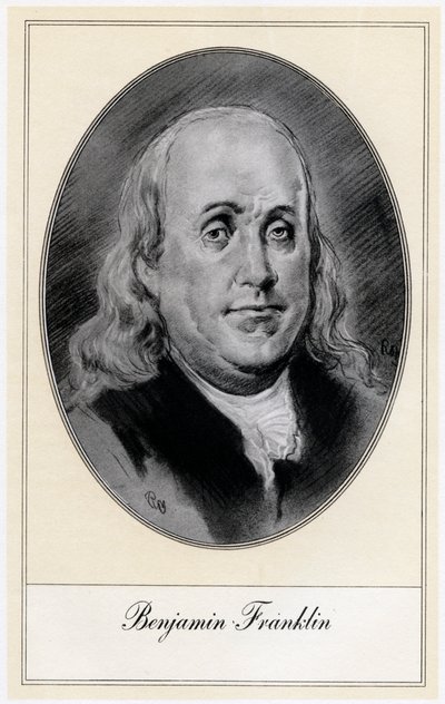 Benjamin Franklin, politisk person och statsmän i USA, tidigt 1900-tal av Gordon Ross