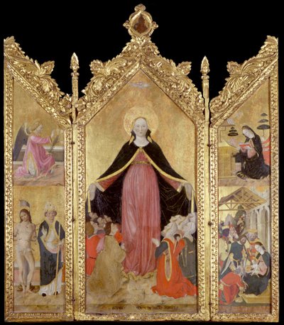 Triptyk av barmhärtighetens Madonna av Gottardo Scotti