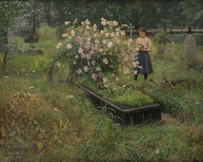 Kyrkogårdsscen av Gottfrid Kallstenius