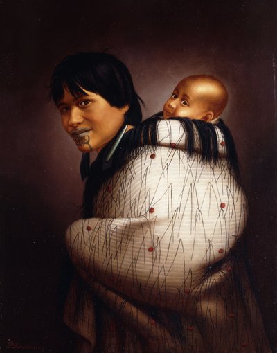 Ana Rupene och barn, av Gottfried Lindauer