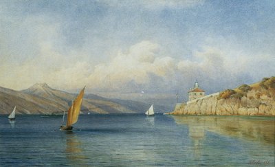 Fyren Prestenizza på ön Cherso av Gottfried Seelos