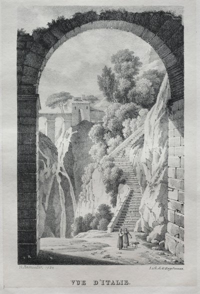 Utsikt över Italien, 1820. av Gottfried or Godefroy Engelmann