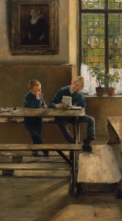 På barnhemmet, ca 1886 (olja på pannå) av Gotthardt Johann Kuehl