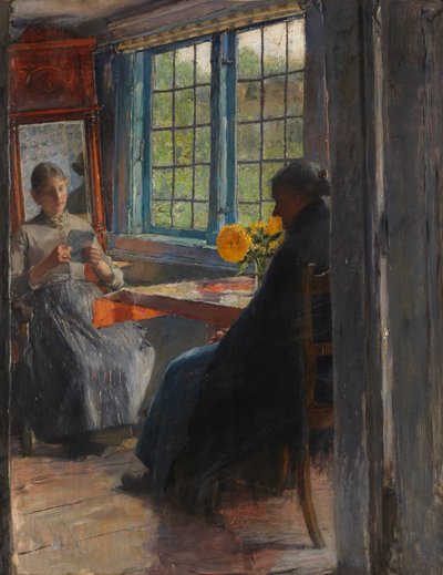 Kvinnor vid trädgårdsfönstret, ca. 1890. av Gotthardt Kuehl