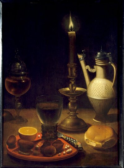 Stilleben i levande ljus Målning av Gotthardt av Wedig (Gottfried Von Wedig) (1583-1641) av Gotthardt von Wedig
