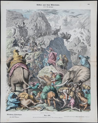 Hannibal korsar Alperna från Münchener Bilderbogen av Gottlob Heinrich Leutemann