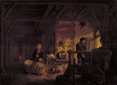 Interiör av en stuga av Govert Dircksz. Camphuysen