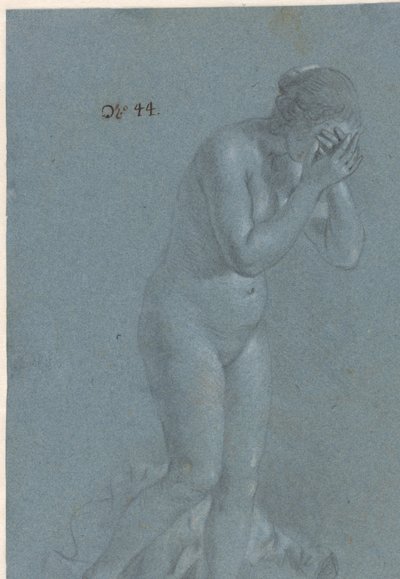Stående kvinna med ögonen täckta av Govert Flinck (attributed to)