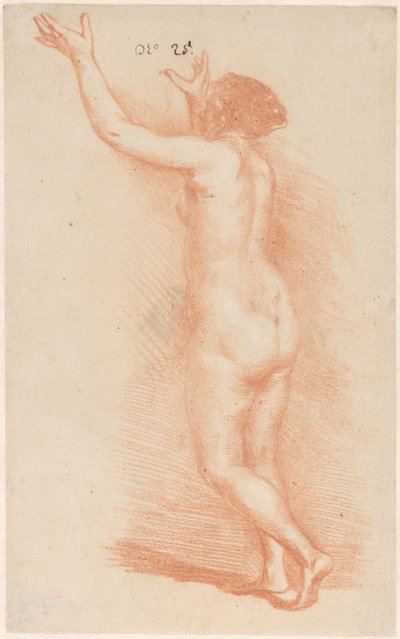 Stående kvinna med höjda armar av Govert Flinck (attributed to)