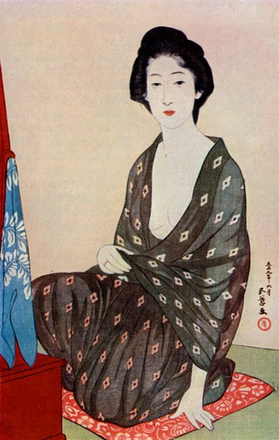 En japansk kvinna i sommarkläder, 1920 1930. av Goyo Hashiguchi