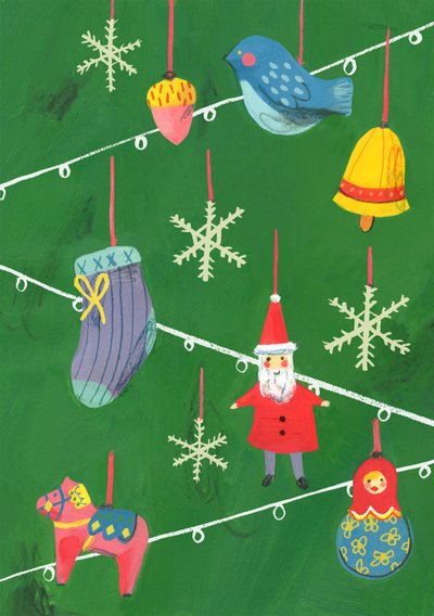 Juldekorationer, 2013 (olja på papper) av Grace Helmer