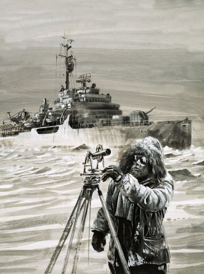 En medlem av British Antarctic Survey Team i arbete av Graham Coton