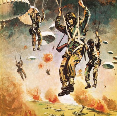 Brittiska 1:a luftburna divisionen släpps ner i Arnhem den 17 september av Graham Coton