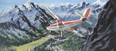 De Havilland Twin Otter (gouache på papper) av Graham Coton