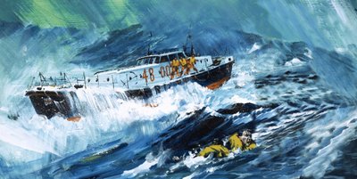 Livbåt räddar en man i havet av Graham Coton