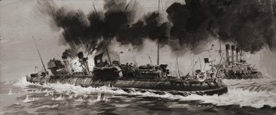 Oidentifierad sjöstrid under första världskriget (gouache på papper) av Graham Coton
