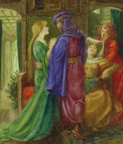 Beauty and the Beast (akvarell med kroppsfärg på papper) av Graham Robertson