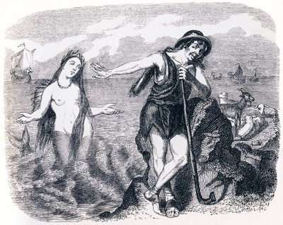 Sheparden och havet (Le berger et la mer) - Fabler av La Fontaine av Grandville
