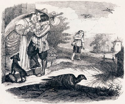 Båda duvorna - Fables av La Fontaine av Grandville